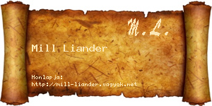 Mill Liander névjegykártya